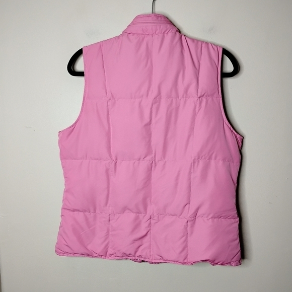 Talbots Pink Goose Down Puffer Vest Size M Quilted Hooded Preppy Staple - Picture 6 of 9